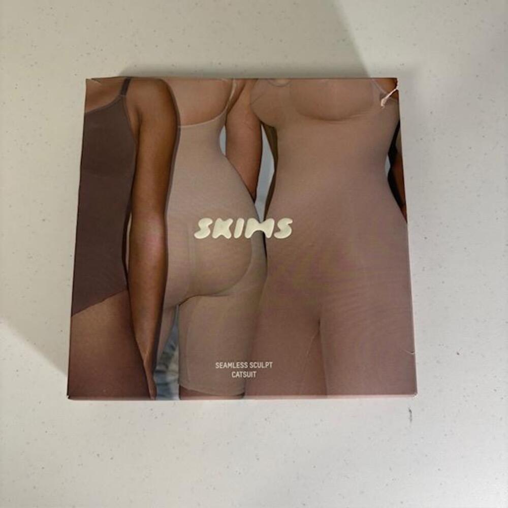 Skims Catsuit Womens XS Beige Clay Seamless Sculpt Shapewear Strong Support